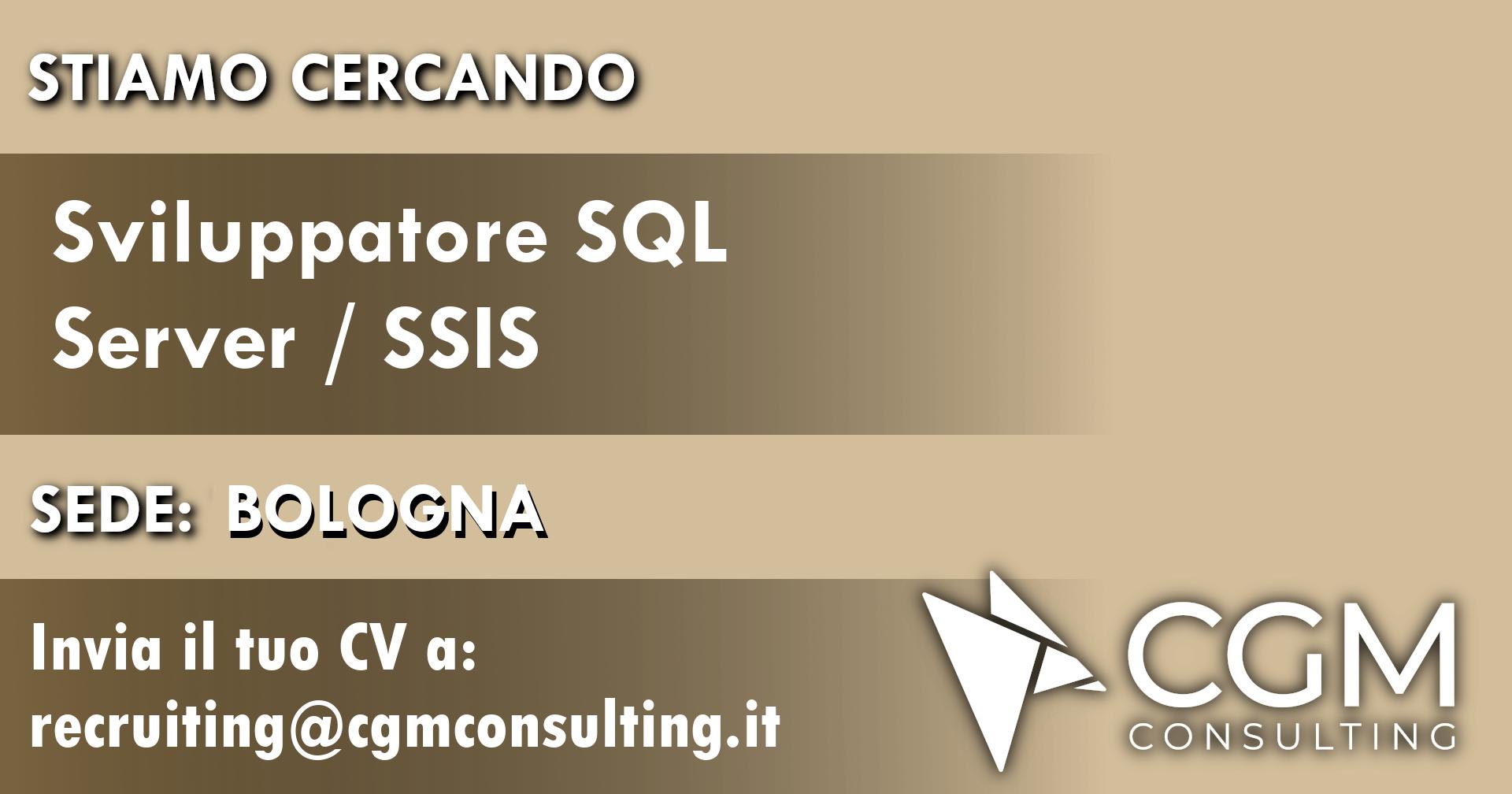 CGMConsulting's tweet card. CGM Consulting cerca Sviluppatore SQL Server / SSIS a BOLOGNA.