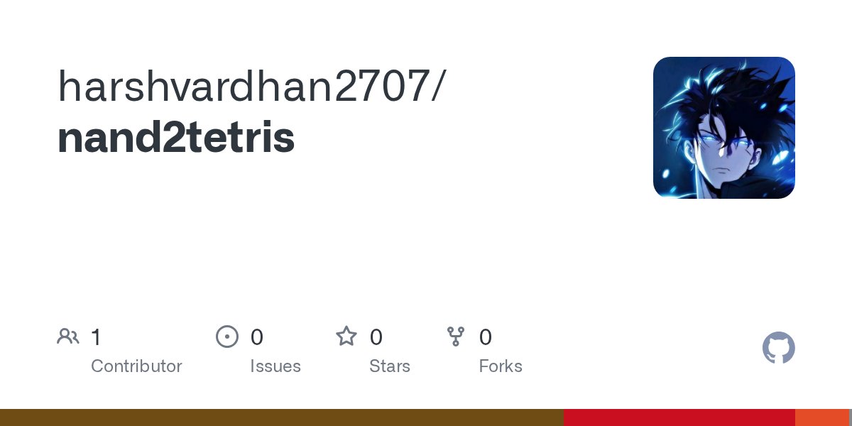 HarshvardhanAd2's tweet card. Contribute to harshvardhan2707/nand2tetris development by creating an account on GitHub.