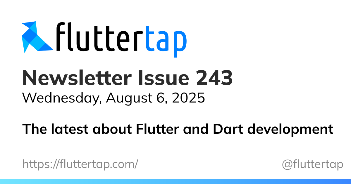 fluttertap's tweet card. Explore AI with Flutter, handling decimal precision, and more Flutter tutorials!