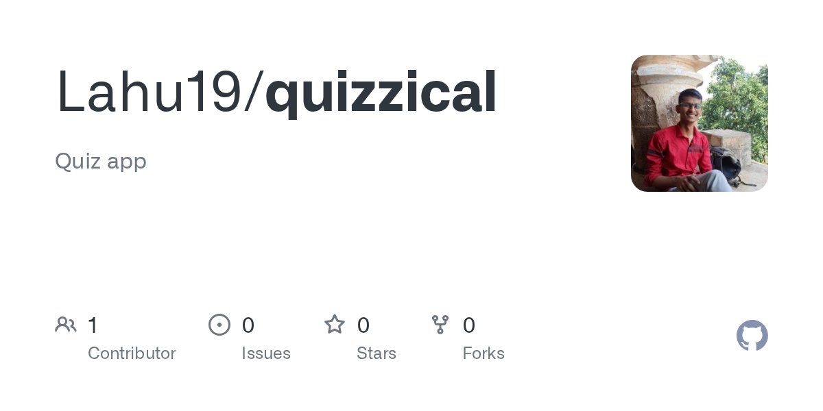 LahuAndhale7's tweet card. Quiz app. Contribute to Lahu19/quizzical development by creating an account on GitHub.
