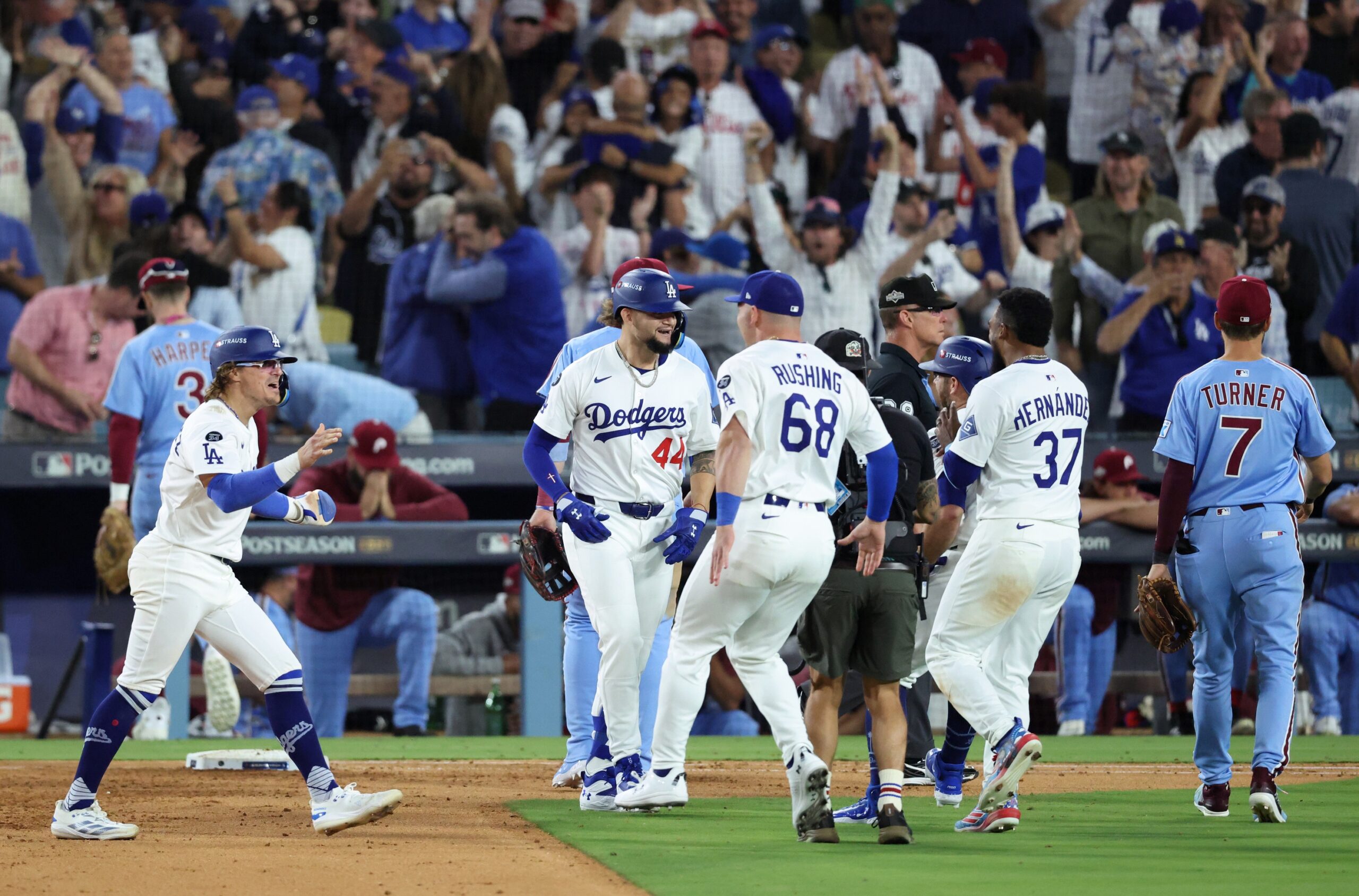 CrossingBroad's tweet card. The 2025 Phillies season is over. They fall to the Dodgers 3-1 in the NLDS. The story of the series is the bats.