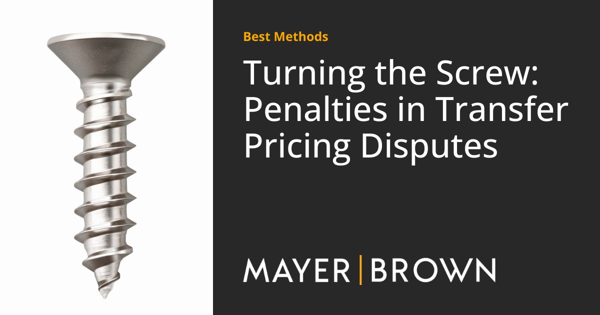 BestMethodsBlog's tweet card. In 2018, the IRS reminded exam teams to perform a “diligent penalty analysis” in every transfer pricing case. Since then, we have observed that the agency is increasingly willing to impose penalties,...