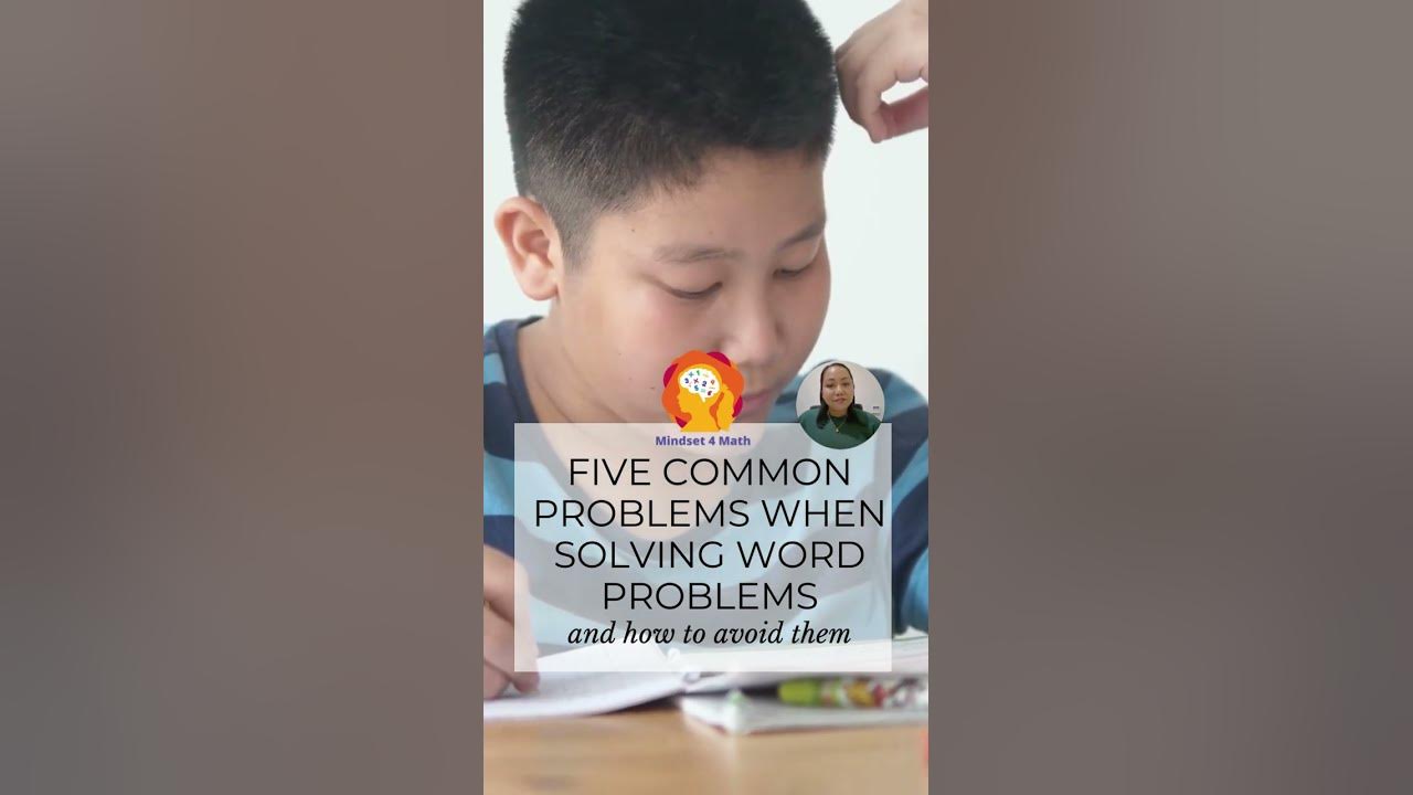 Mindset4math's tweet card. FIVE COMMON PROBLEMS WITH WORD PROBLEMS
