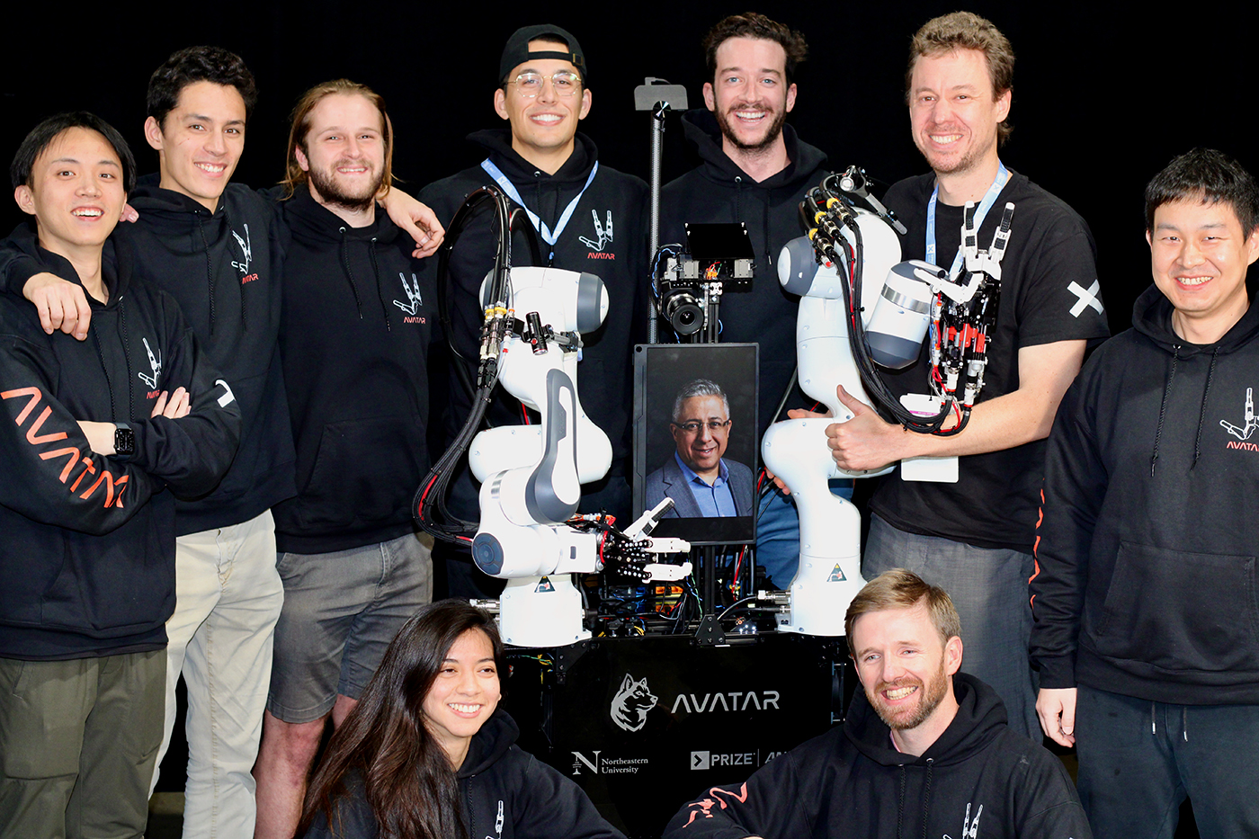NEU_Avatar's tweet card. The Northeastern robotics team's robot, Robalto, completed the course in 21 mins and 8 seconds, winning them $1 million in third place.