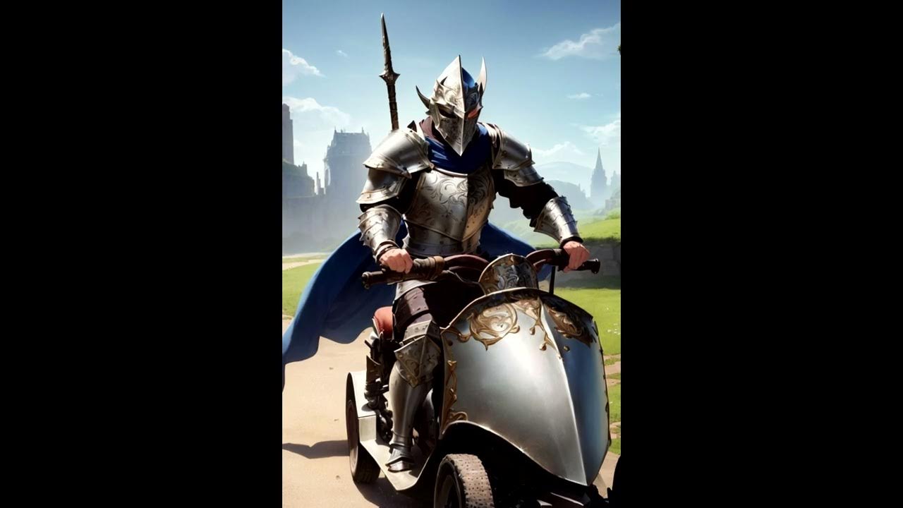 CommunityModul1's tweet card. Knight Riding a Go-Kart
