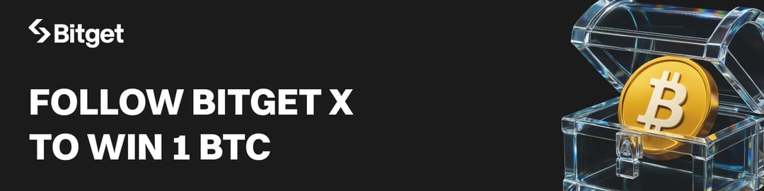 codebyadriel's tweet card. 🚀 From 4.6M–5.5M followers, every +0.1M = 100 winners split 0.1 BTC 👥 Bonus: Invite friends to participate & get double chance 1️⃣ Follow @bitgetglobal 2️⃣ RT & tag 3 friends w/ #FollowToWin1BTC...