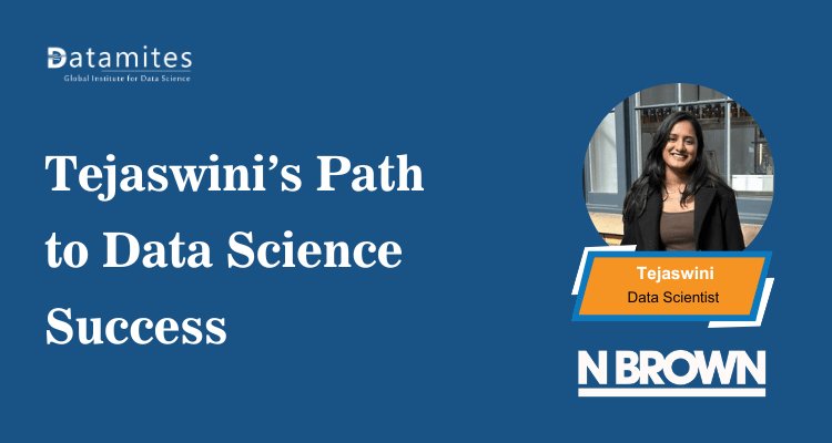 DataMites's tweet card. Tejaswini’s journey shows how curiosity and persistence turned challenges into stepping stones. Her story offers practical lessons for anyone aiming to break into data science.