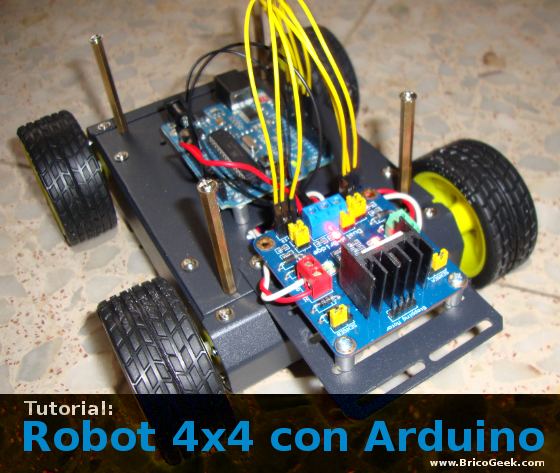 arduino_robot_'s tweet card. Mucha gente me pregunta sobre cómo hacer un pequeño robot. crear un pequeño robot con tracción a las cuatro ruedas basado en Arduino que os pueda servir de base para un robot más completo e intelig...