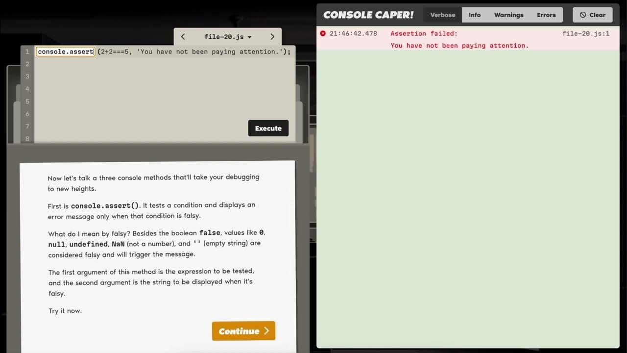 playcodepip's tweet card. Console Caper: A game for maximizing your browser developer console |...