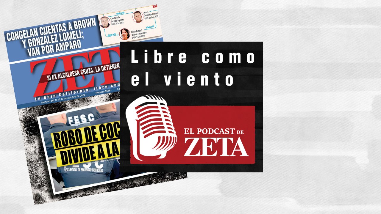 ZETATijuana's tweet card. En el podcast hablamos de los policías de la FESC involucrados en presunto robo de droga; de la revocación de la visa de la diputada de Morena: Araceli Brown y sus cuentas congeladas; de la millona...