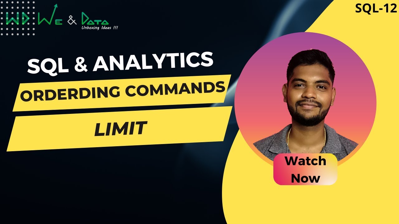 WeandData's tweet card. Limiting & ordering Commands LIMIT in SQL || தமிழில் || Tamil ||...