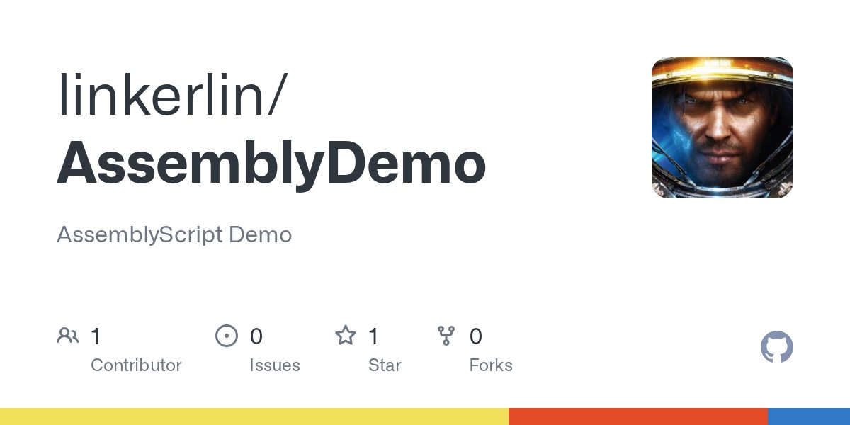 halomaster_halo's tweet card. AssemblyScript Demo. Contribute to linkerlin/AssemblyDemo development by creating an account on GitHub.