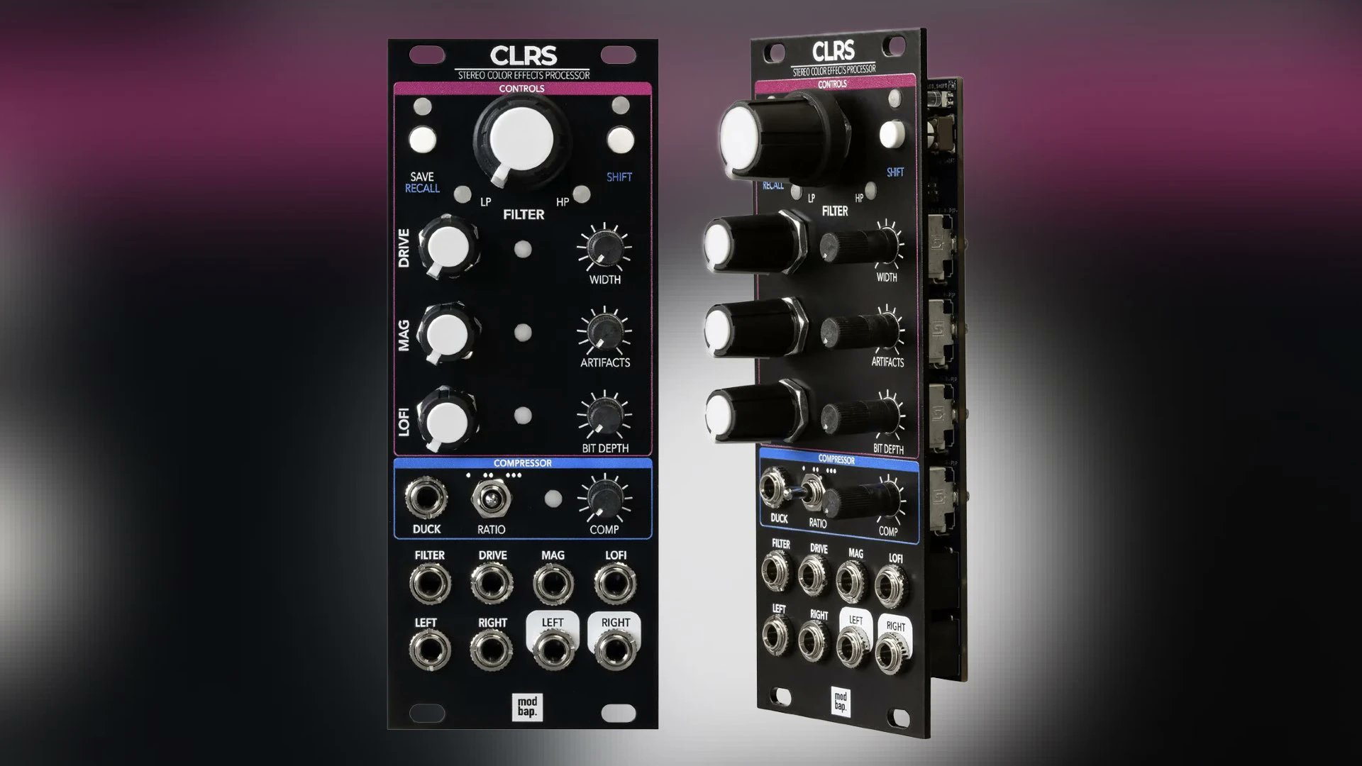 synthanatomy's tweet card. Superbooth 24: Modbap Modular CLRS is a new 10HP end-of-chain stereo color effects processor module for Eurorack.