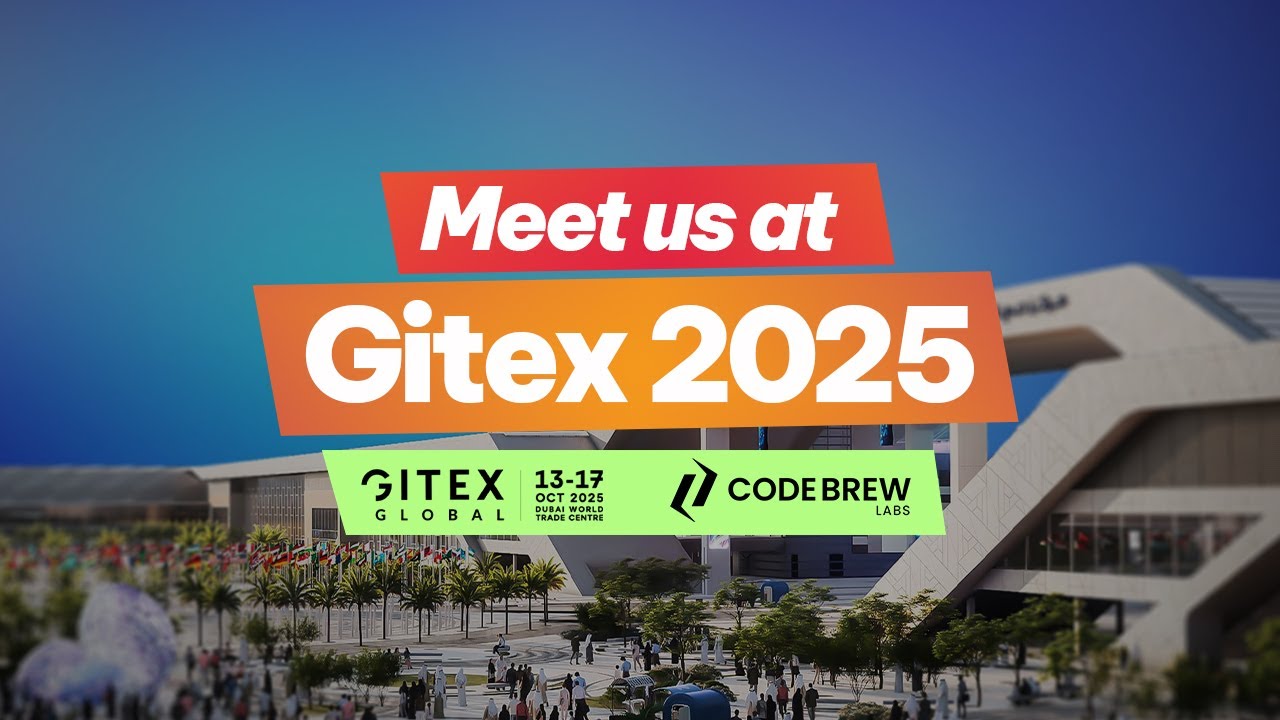 codebrewlab's tweet card. Meet UAE's Most Reliable AI Development Company at GITEX 2025! 🤝🏻
