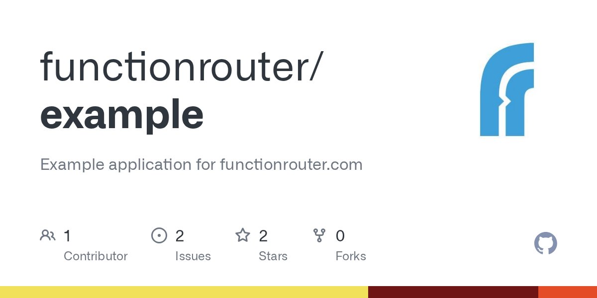FunctionRouter's tweet card. Example application for functionrouter.com. Contribute to functionrouter/example development by creating an account on GitHub.