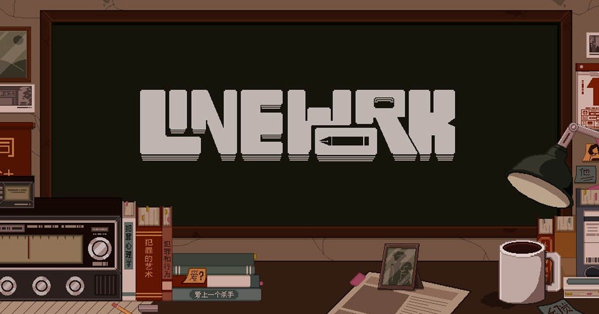 SavePGaming's tweet card. Overly Underqualified's Lineworki is a narrative detective game where players sketch suspects, cross-check clues, and uncover crimes.