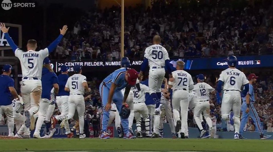 DodgersDigest's tweet card. Hello and welcome from the 2025 NLDS celebration thread right after the Dodgers clinched their spot in the NLCS after walking off the Phillies in Game 4 in trul
