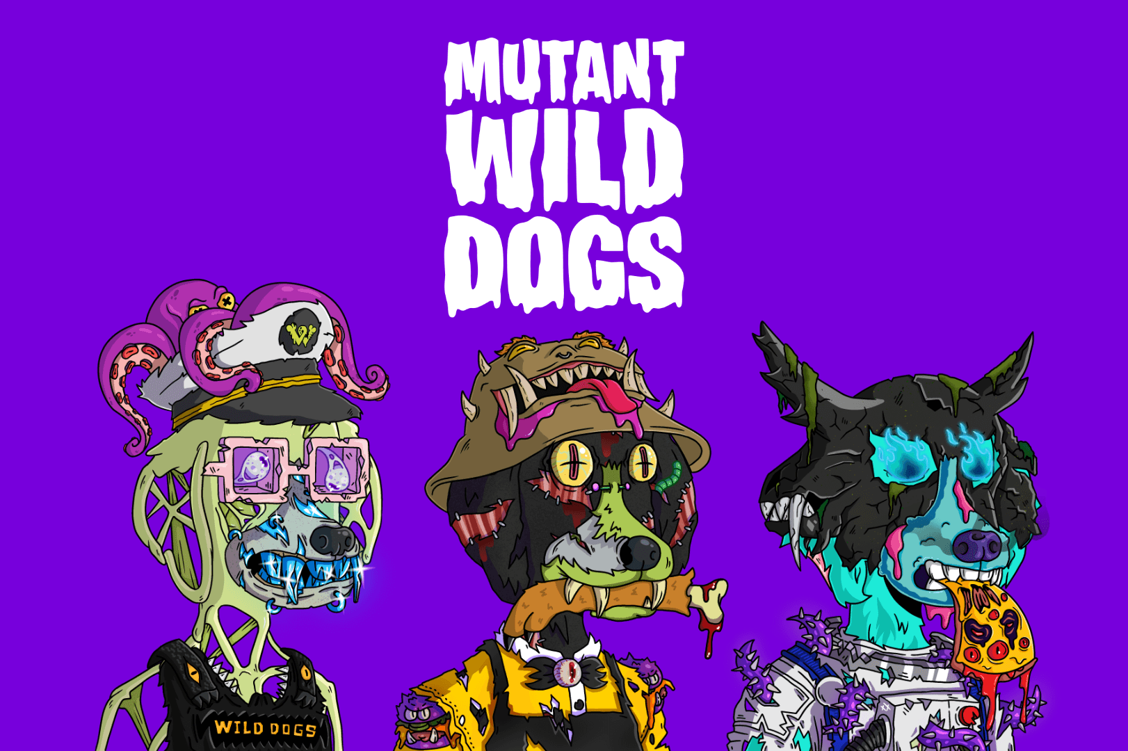 WildDogsOnApe's tweet card. Mutant Wild Dogs — 3,333 Strong The Wild Dogs are evolving. Born from the original free-mint pack of 10,000, the Mutant Wild Dogs push the limits of our world with a darker, wilder, and more unpred...