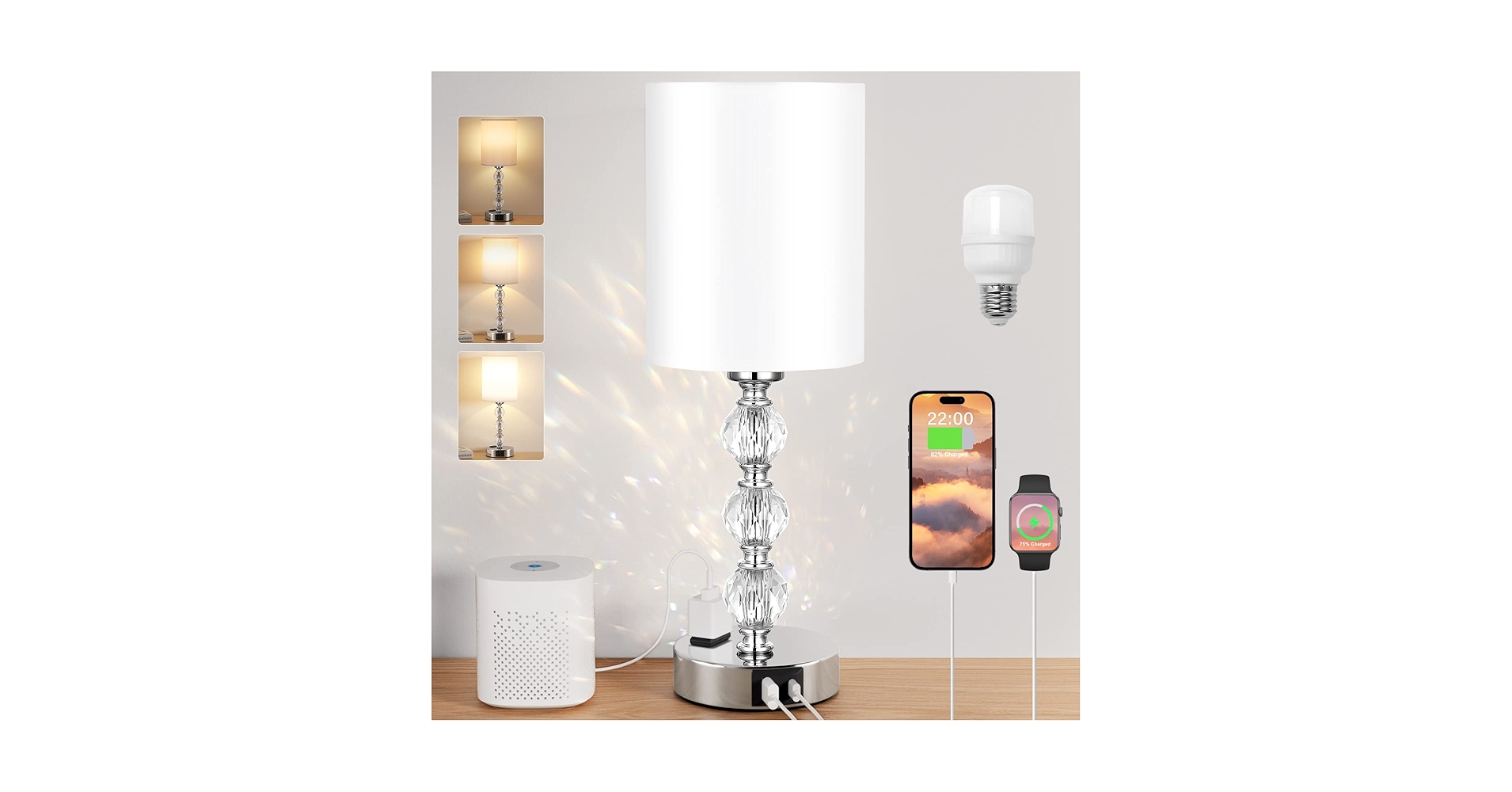 RoomPlannerd's tweet card. crystal table lamp for bedroom decor, room decor
