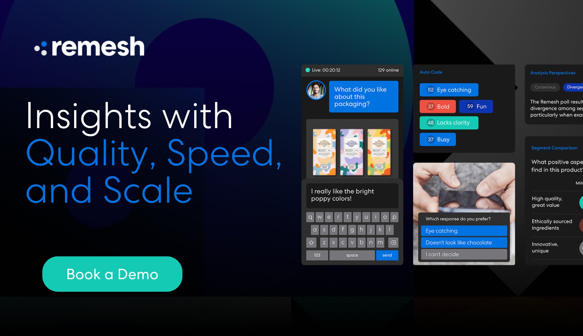 ethhcn's tweet card. Remesh gives researchers the power to engage live with consumers at scale—uncovering rich insights in minutes to drive smarter, faster decisions.