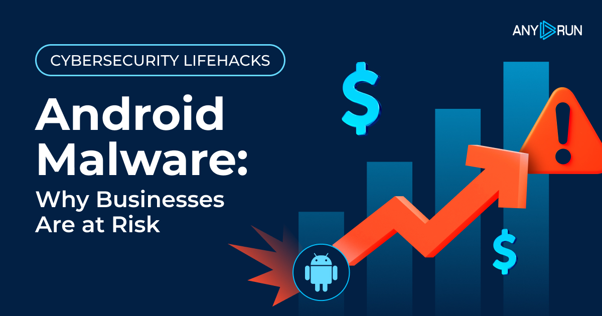 anyrun_app's tweet card. Discover how Android apps compromise businesses’ security and learn about the power of sandbox analysis for early detection of cyber threats.