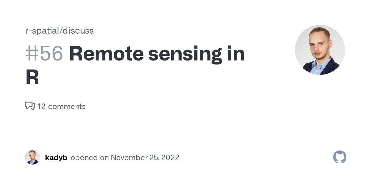 TheMapAddict's tweet card. I would like to raise topic and hear your opinions about status of remote sensing in R. Do you also have the impression that there has been a technological leap recently, but the available teaching...