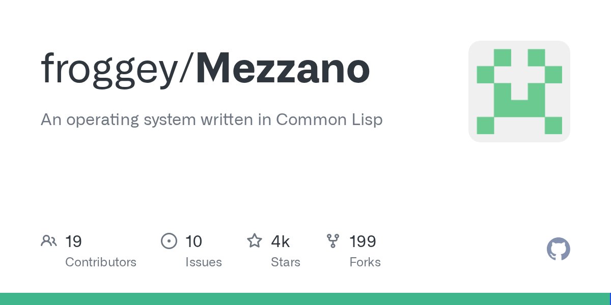 psionicalch's tweet card. An operating system written in Common Lisp. Contribute to froggey/Mezzano development by creating an account on GitHub.