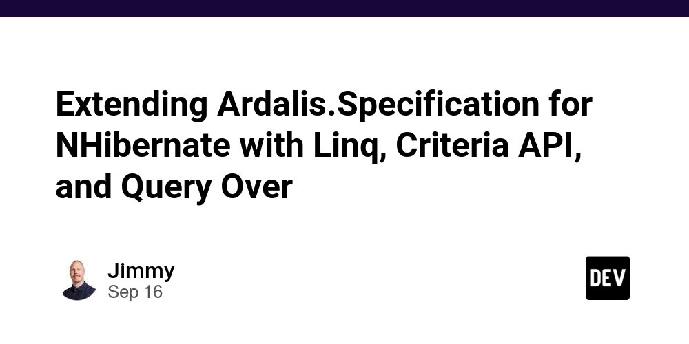 prod42net's tweet card. Learn how to extend Ardalis.Specification for NHibernate to support Linq, Criteria API, and Query Over, enabling the use of the specification pattern across different NHibernate querying methods.