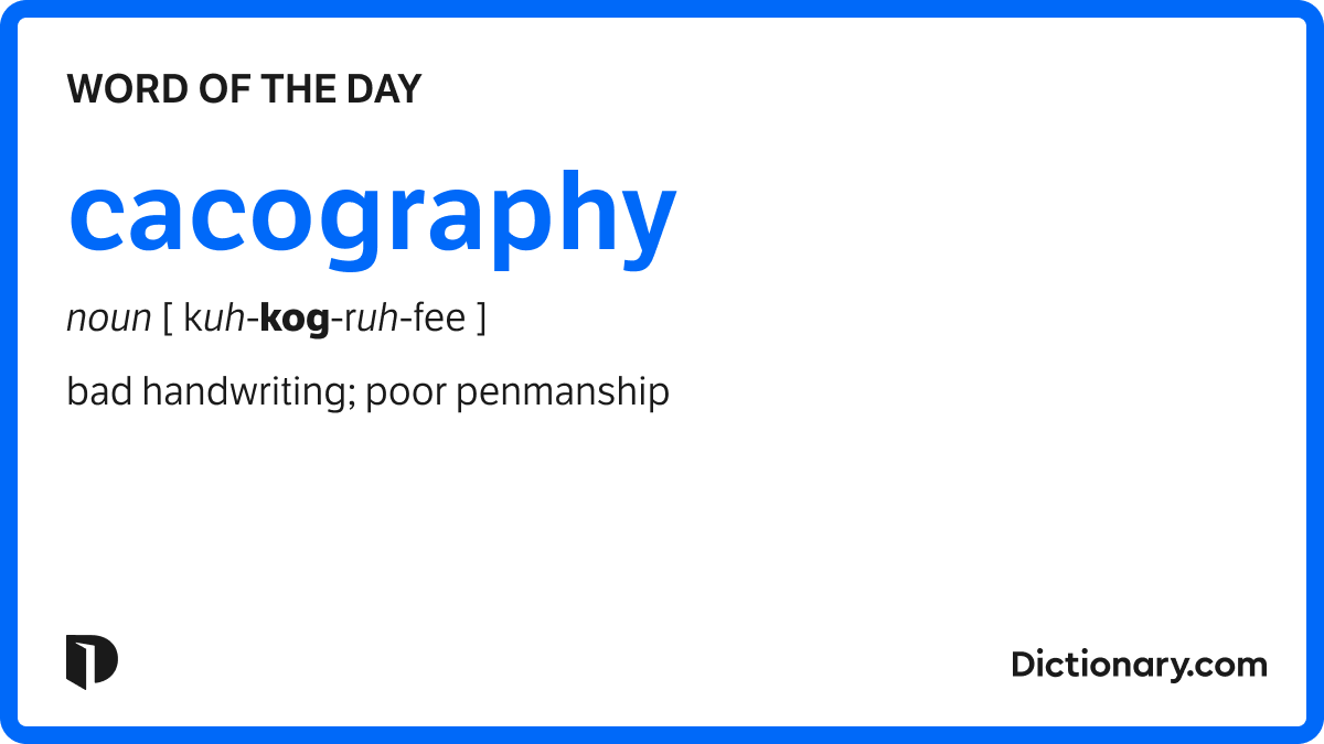 sympmarc's tweet card. The Word of the Day for October 3, 2025 is cacography. Find out the meaning of cacography and learn about its origin and uses!