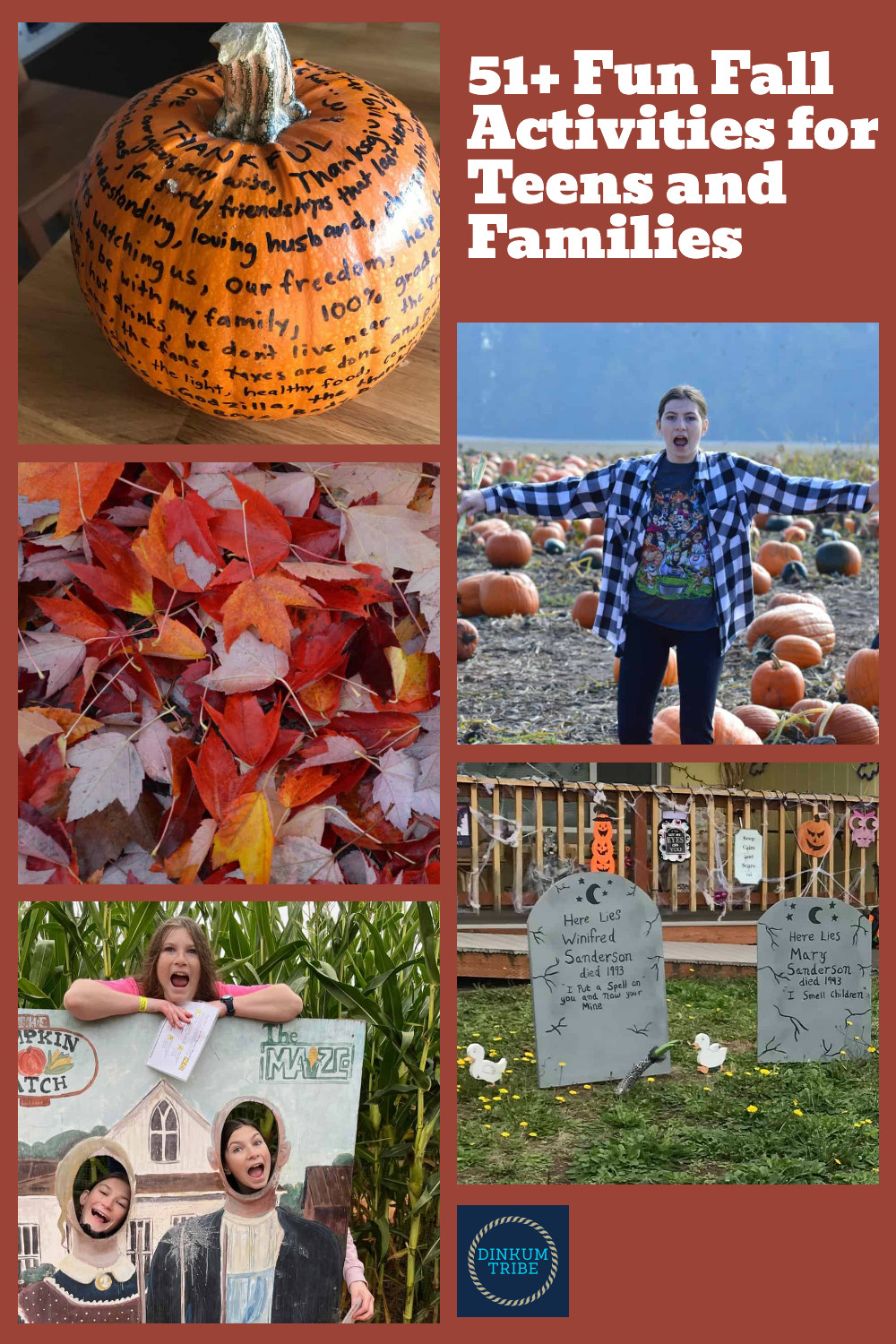 DinkumTribe's tweet card. List of 33+ fall activities for teens. Ideas for autumn activities that teens will enjoy, and many that the whole family can enjoy together.