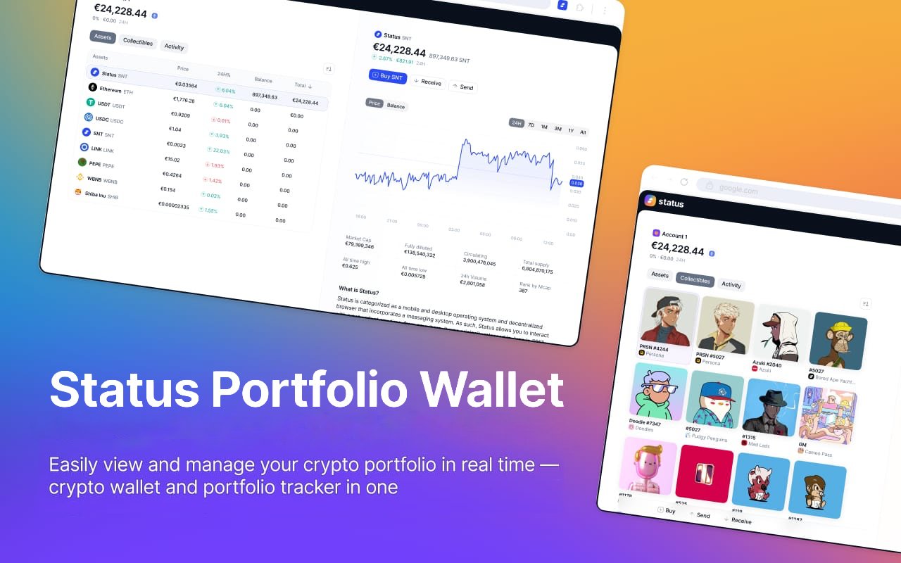ethstatus's tweet card. We’re launching the beta of our Status Portfolio Wallet browser extension - and we want YOU to be part of it! Join us in testing, building, and shaping the future of our wallet.