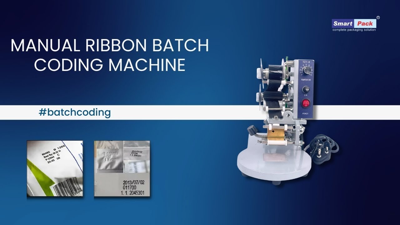 SmartPackIndia's tweet card. Manual Ribbon Batch coding Machine | Contact- 9109108483