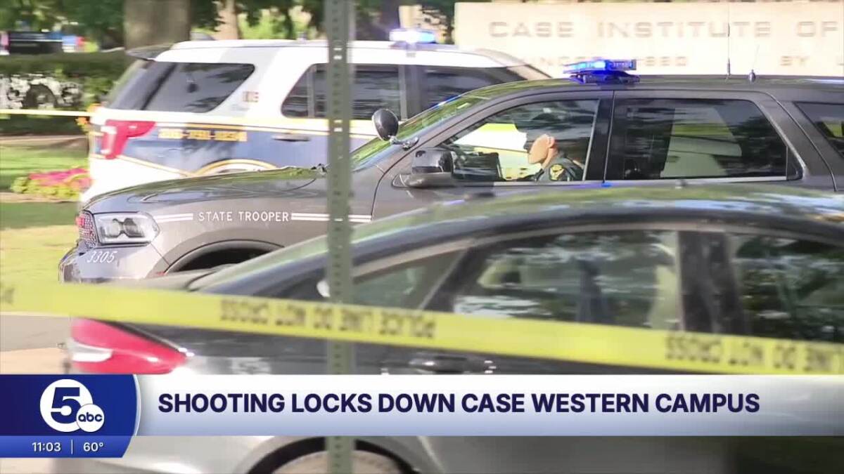 WEWS's tweet card. A traffic stop turned chase that ended up on Case Western Reserve University's campus turned into a shooting involving two people and the Ohio State Highway Patrol, according to OSHP.
