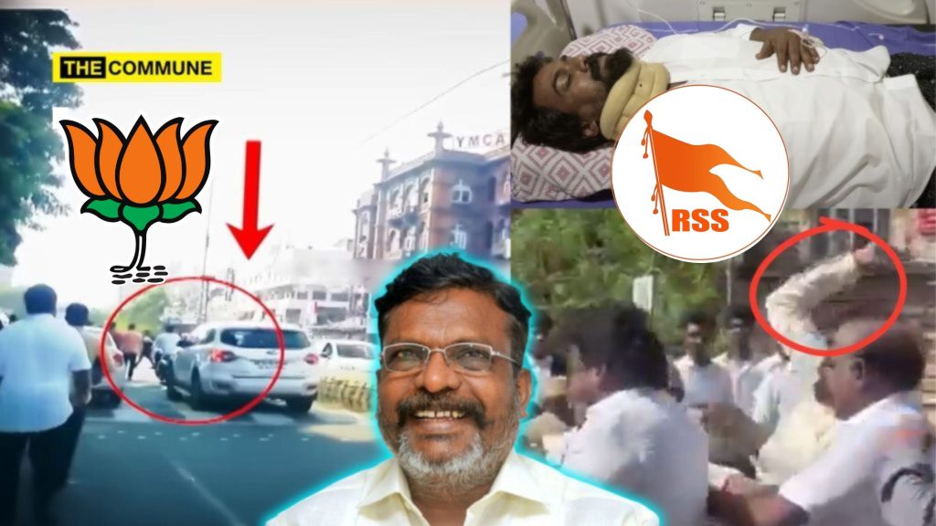 TheCommuneMag's tweet card. The controversy surrounding the October 7 incident near the Madras High Court involving Viduthalai Chiruthaigal Katchi (VCK) leader Thol. Thirumavalavan and a