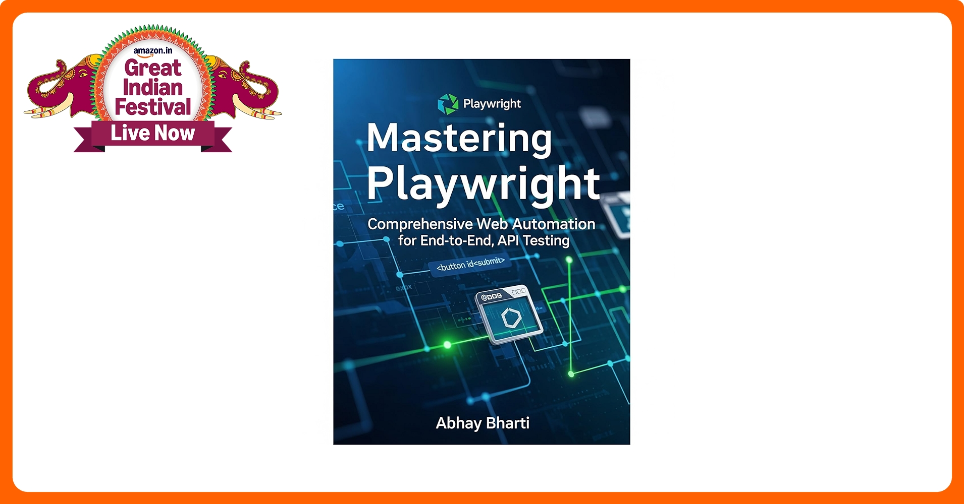 abhaybharti's tweet card. Mastering Playwright: Comprehensive Web Automation for End-to-End, API Testing