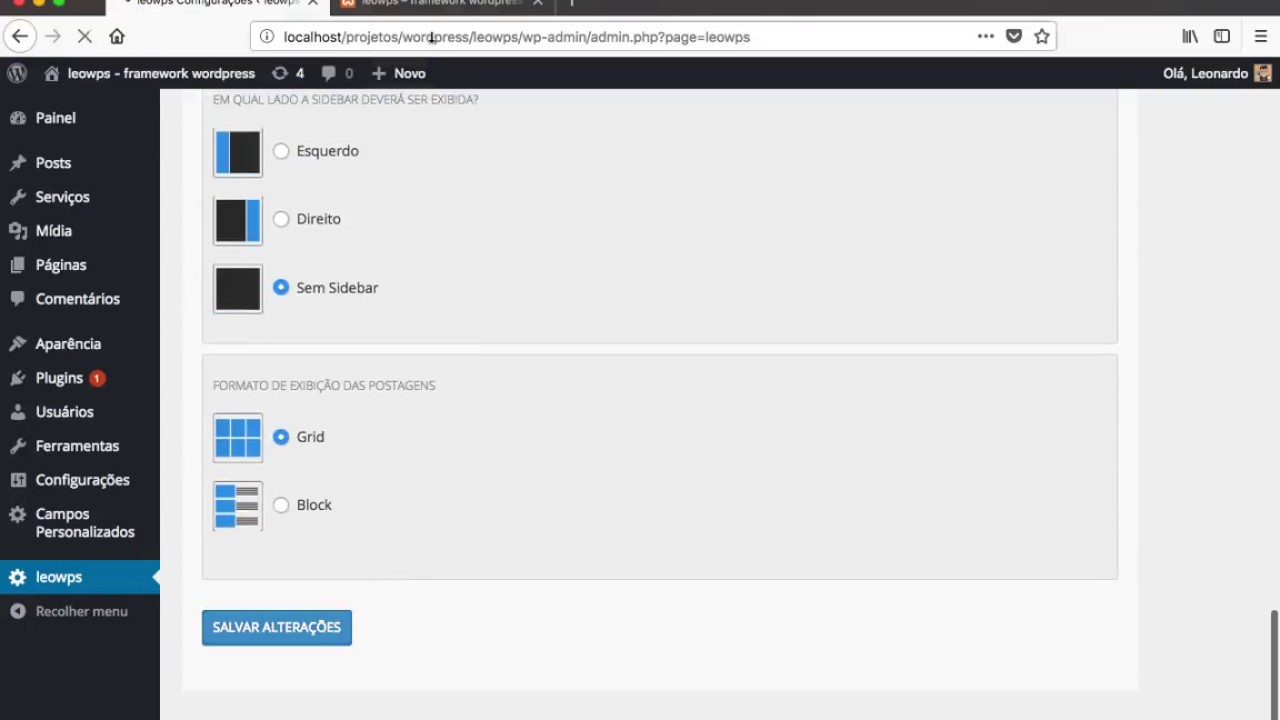 leowpdeveloper's tweet card. Customização utilizando Settings API do Wordpress - #leowps