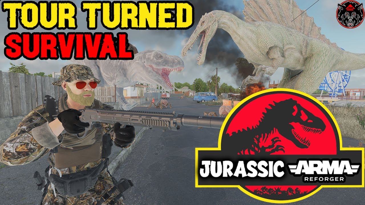 TaskForceGamin's tweet card. ARMA REFORGER | JURASSIC WORLD (Tour Turned Survival)