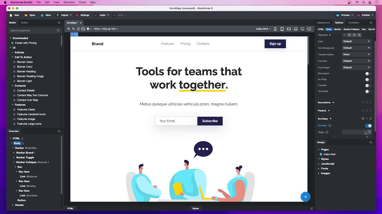 BootstrapStudio's tweet card. What's new in Bootstrap Studio 6.2