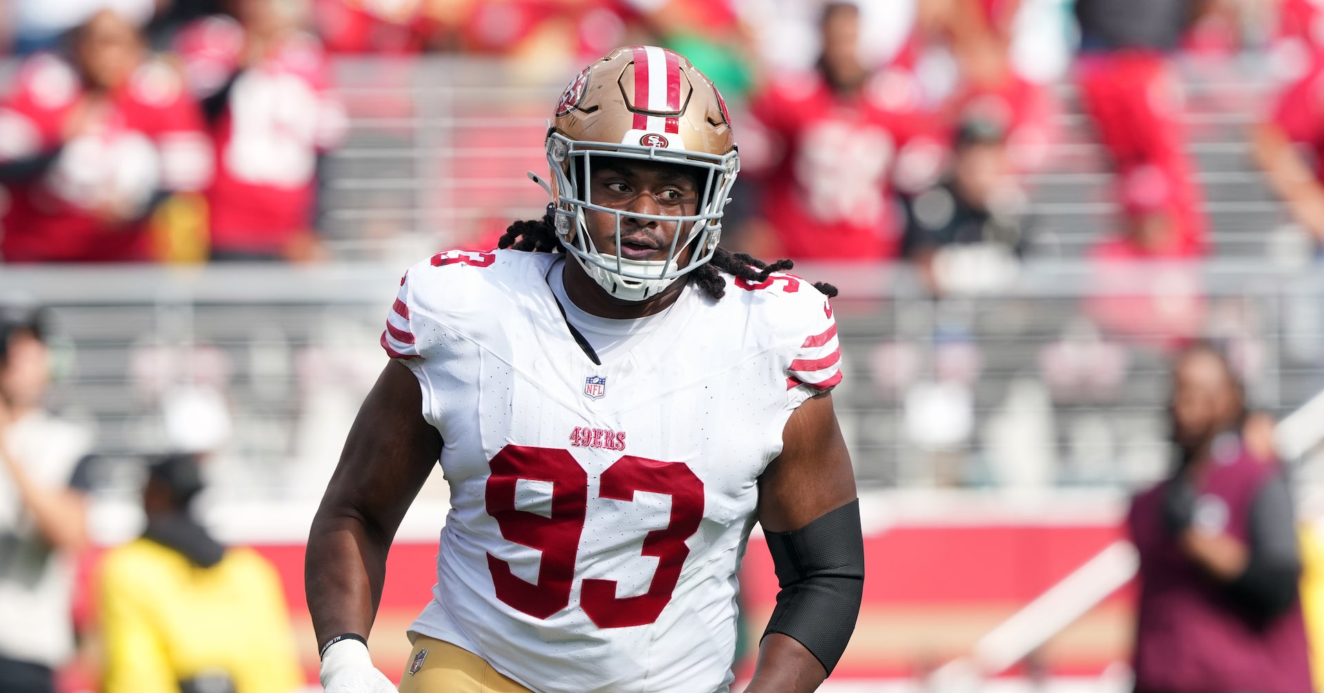 ReutersSports's tweet card. San Francisco 49ers defensive tackle Kalia Davis is having surgery on Friday to repair a broken hand, NFL Network reported.