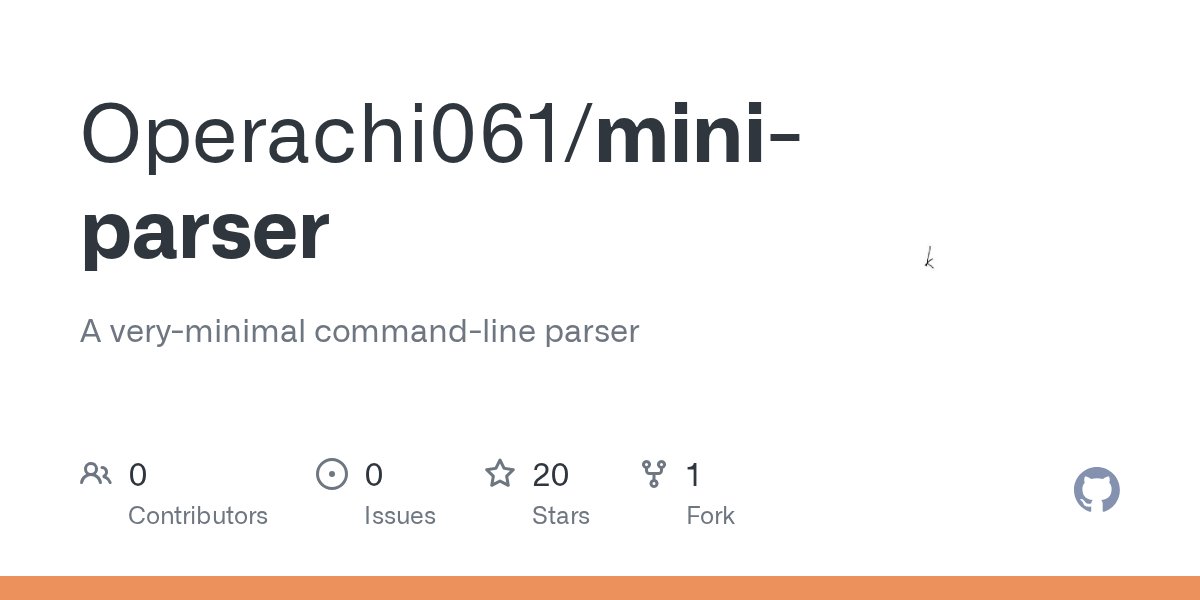 ZigDiscussions's tweet card. A very-minimal command-line parser. Contribute to Operachi061/mini-parser development by creating an account on GitHub.