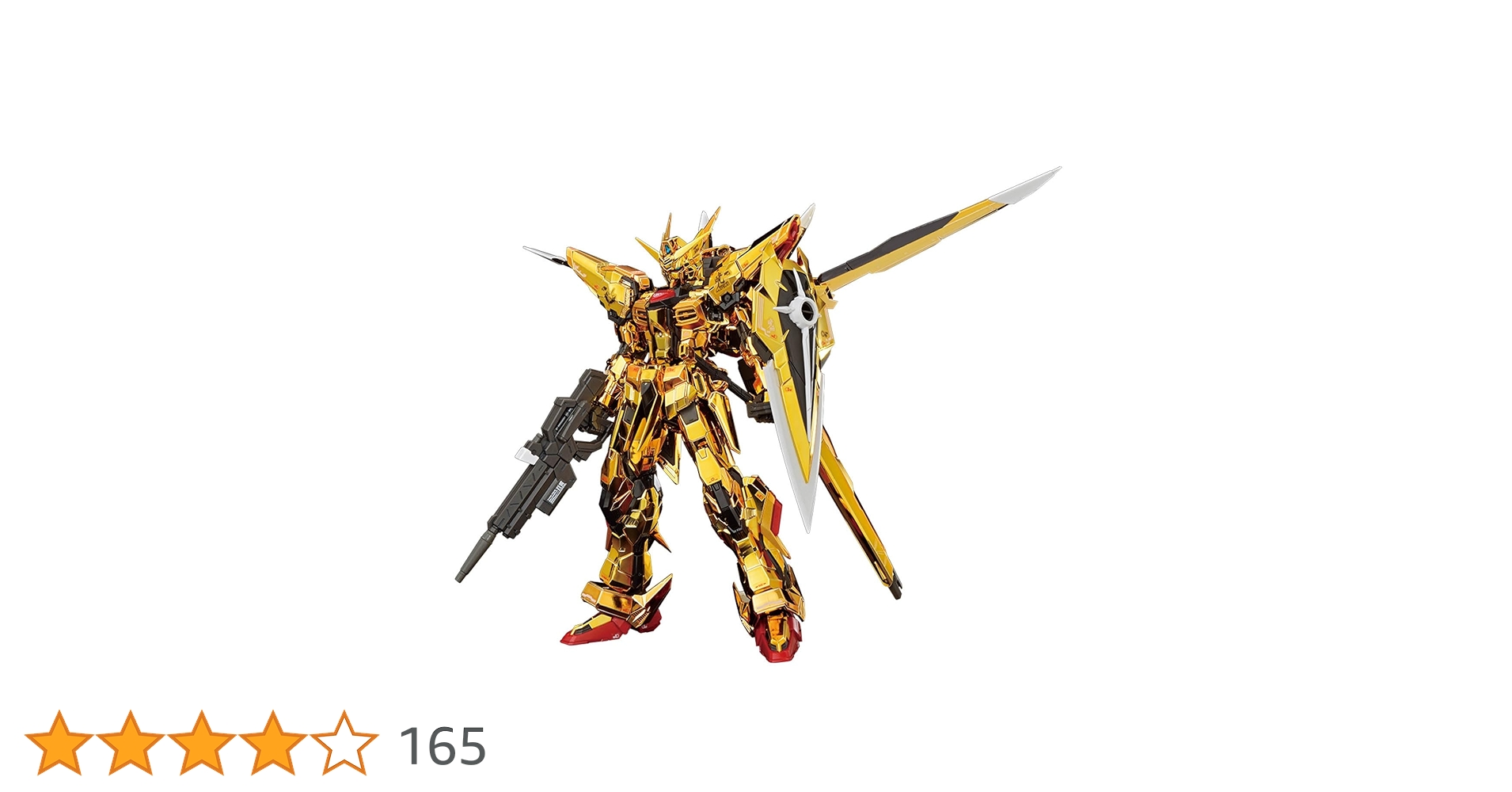 omuomuko1's tweet card. 『機動戦士ガンダムSEED DESTINY』より、オオワシ装備のアカツキガンダムを3種のゴールドメッキを施しＲＧで立体化！ ■全身の輝きを際立たせる、多面形状造型で光の反射角度を調整し「ヤタノカガミ」の煌めくコーティングを表現。 ■オオワシは機首や、ハッチ、ビーム砲などが展開。両翼もフレキシブルに可動し、本体に取り付けた状態を再現可能。 ■一部に、RGストライクガンダムのフレームパーツを使用...