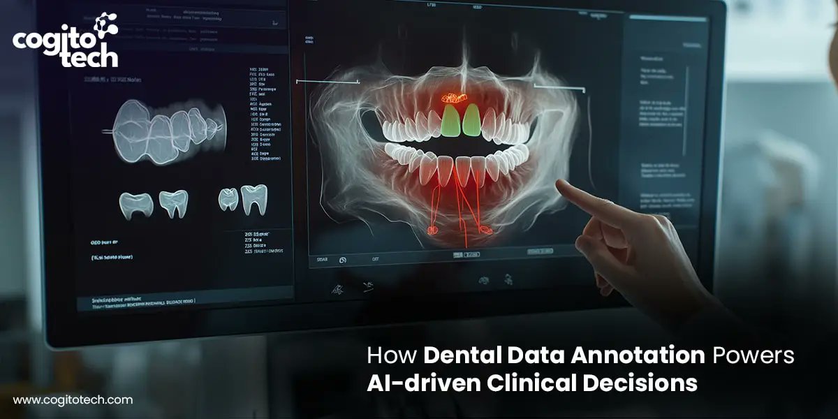 cogitotech's tweet card. Discover how dental data annotation and image labeling fuel reliable AI, enhancing diagnostic accuracy, case acceptance, and HIPAA & GDPR compliance.