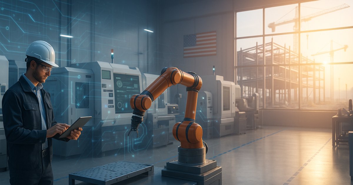 Parallel_PR's tweet card. The 'One Big Beautiful Bill' enables U.S. SME manufacturers to modernize through expensing, write-offs, and flexible interest deductions, while prioritizing AI, IoT, and robotics.