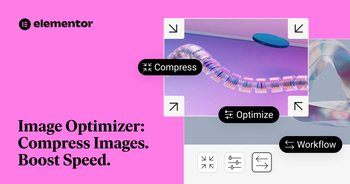 elemntor's tweet card. Boost WordPress websites with Image Optimizer by Elementor - a new plugin to resize, compress, and convert images to WebP effortlessly. Enhance performance, SEO, and user satisfaction with optimized...