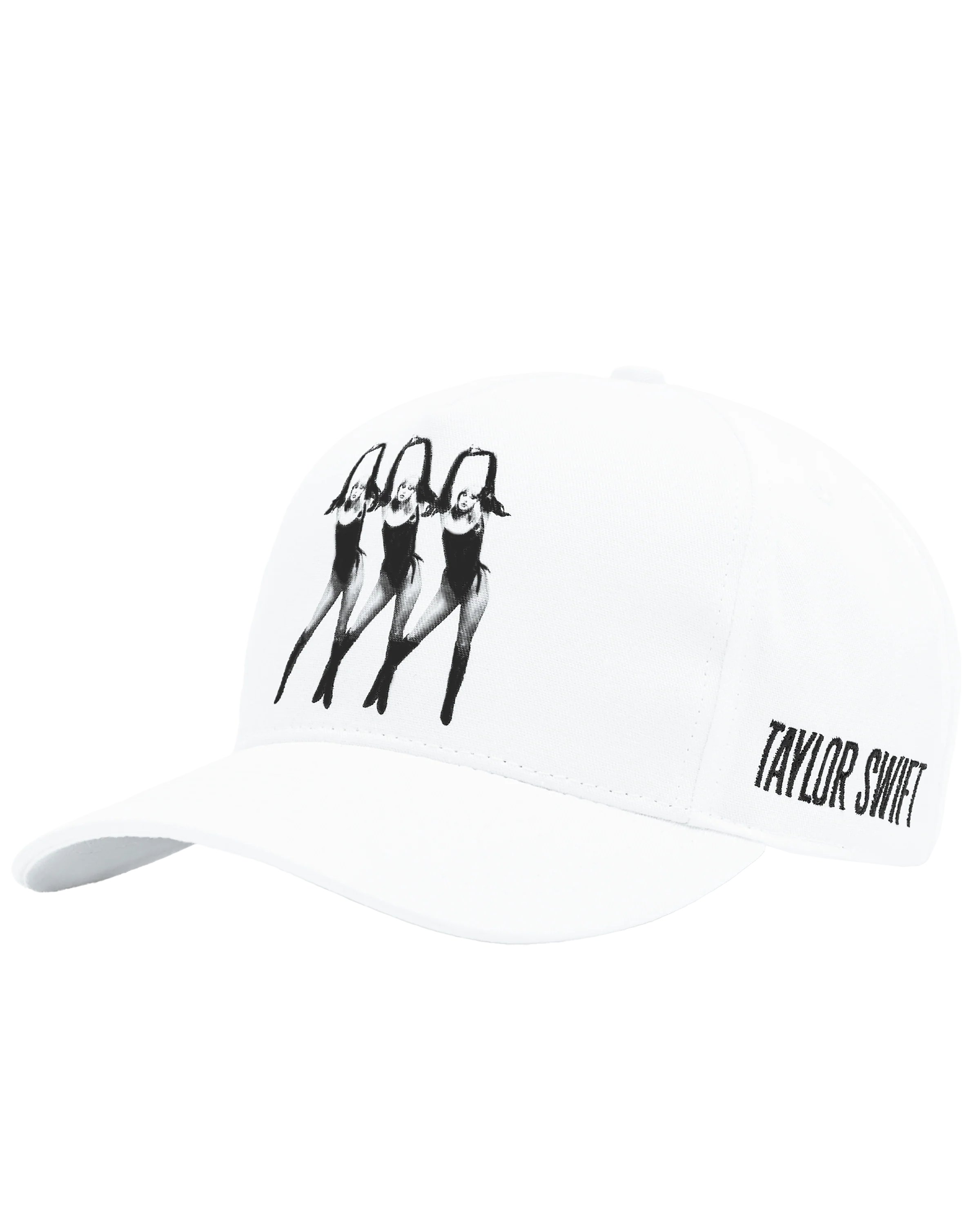 Alerts4Merch_CA's tweet card. WHITE HAT FEATURING PHOTOS OF TAYLOR SWIFT PRINTED ON FRONT AND "TAYLOR SWIFT" LOGO EMBROIDERED ON WEARER'S LEFT SIDE. SNAP BACK CLOSURE.   STANDARD FIT.65% POLYESTER, 35% COTTON   LIMIT 4 PER ORDER....