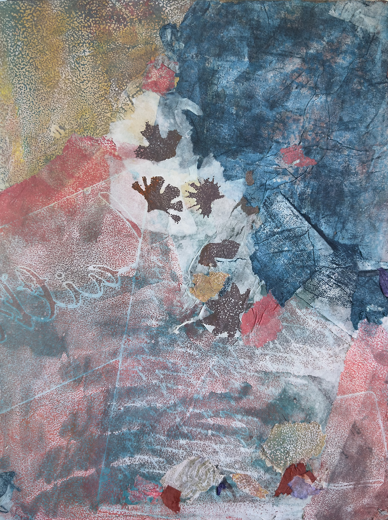 ngtmkjs's tweet card. Afterimage 잔상 (殘像)40*30*1.8 cmOriental pigments, gel printing, and colored hanji collage on hanji-mounted boardhttps://jonathank.tistory.comhttps://www.singulart.com/en/artworks/kim-jun-sung-afteri...
