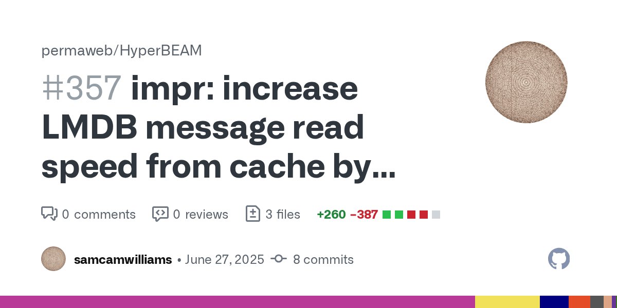 samecwilliams's tweet card. This PR removes an issue which would cause the hb_store:list operation to perform an extremely long scan through the entire database. On a micro-benchmark benchmark level (only testing the list ope...