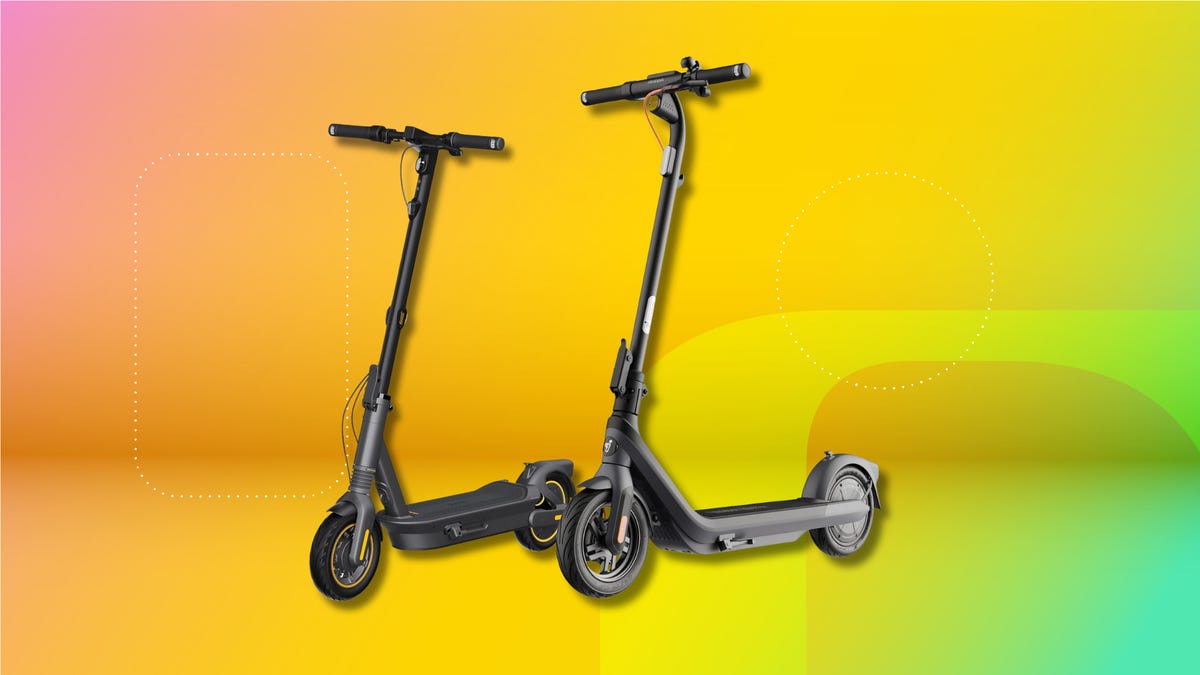 CNETDeals's tweet card. Upgrade to an eco-friendly e-scooter and shave hundreds off the cost of the Ninebot E2 Pro, Max G2 and other models.