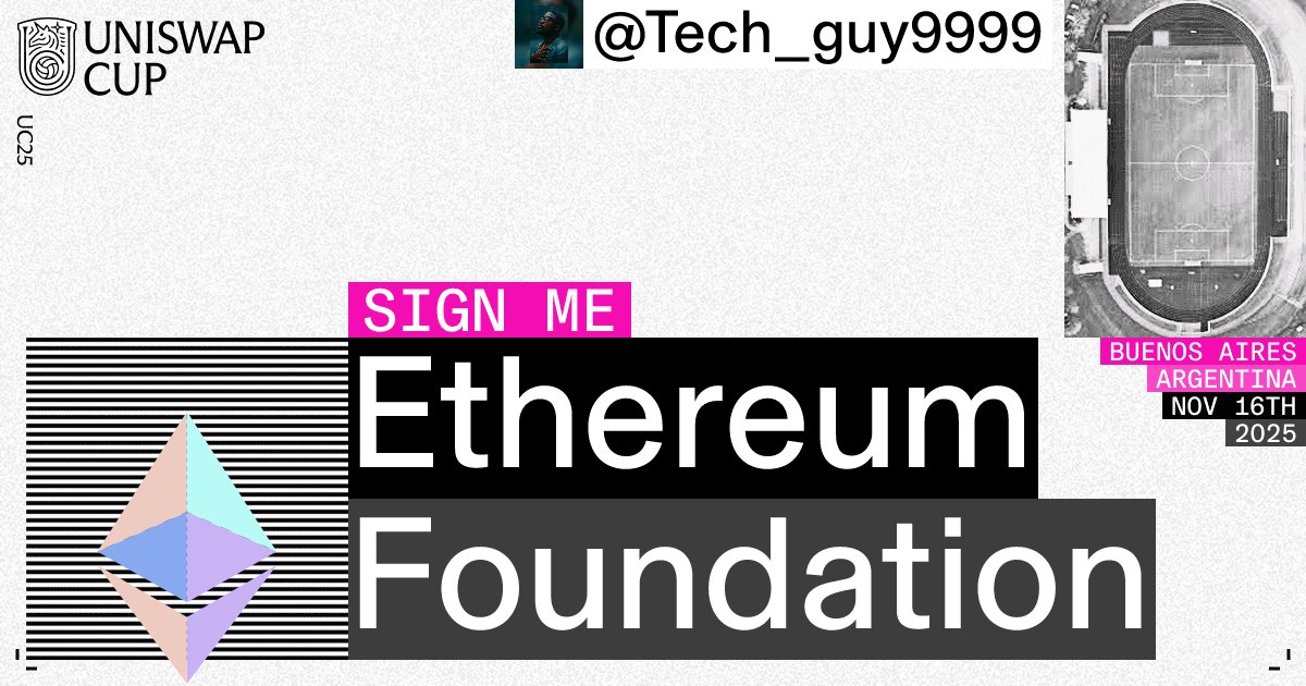 Tech_guy9999's tweet card. Uniswap Cup 2025: A single-day soccer tournament, featuring your favorite teams in crypto.