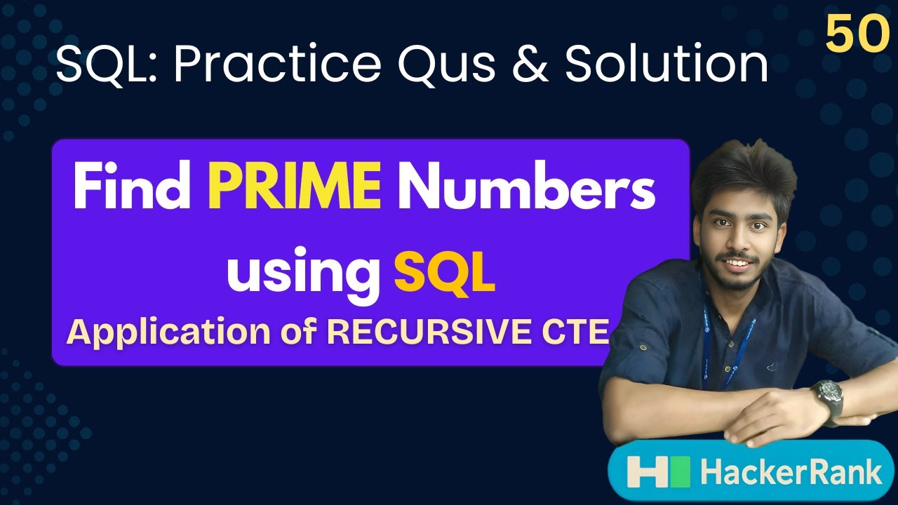 rajesh_data_ai's tweet card. 50) Print Prime Numbers | Hackerrank sql questions | SQL | sql...